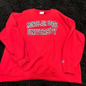 Champion Red Montclair State University Crewneck Sweater